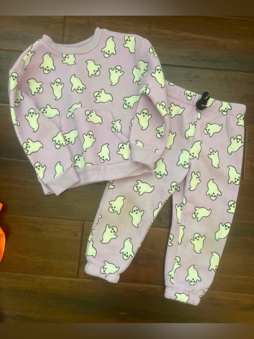 Toddler Purple Ghost-Print Jogger Sweatpants Set - 2T